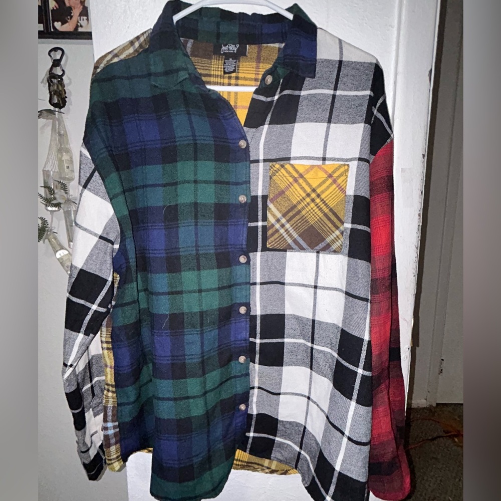 Multi-Color Plaid Button up
